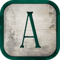 The app's logo, a styalizes letter 'A' on a green and baige background